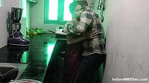 damn, this horny indian wife bends over kitchen counter for rough pounding