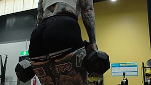 Milf Shows Off Booty During Intense Gym Workout