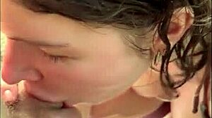 horny bikini teen oils tits sucks cock on public beach