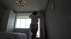 watch this busty milf strip and rip clothes off big ass hairy pussy close-up!