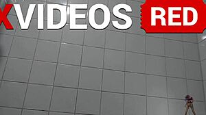 Real amateur ebony milf showers naked flaunting sexy black ass long legs