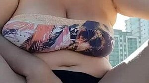 Mature Blonde Milf Pisses on Beach Pussy