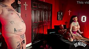 Tef Wesley rams Jessie Lee's fat ass while cuck watches