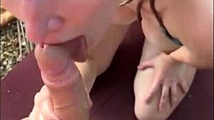 horny bikini teen oils tits sucks cock on public beach