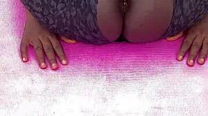 early morning workout flashes wet shaved housewife pussy outdoors