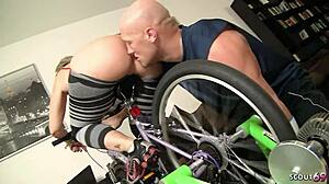 sara jay's huge fake tits bounce as fitness coach cheats with curvy cougar wife