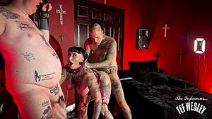 Tef Wesley rams Jessie Lee's fat ass while cuck watches