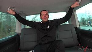 blonde traveler trades blowjob for big cock ride in moving taxi