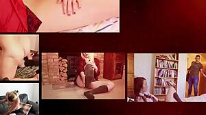 イギリス金髪大学生18+ランジェリーで脚広げクンニ絶頂