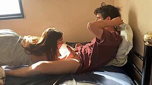 College classmate visits house for homework session