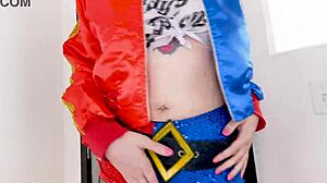 arielle aquinas harley quinn blows huge cock fleshlight swallow