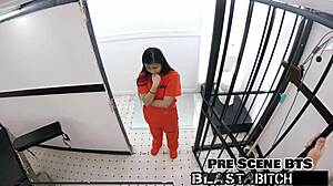 raya nguyens ass blasted backstage with cum close-up