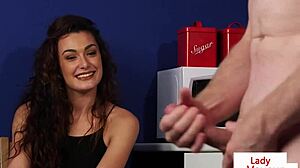 British Office Voyeur Teases Sub to Stroke in Kitchen Humiliation