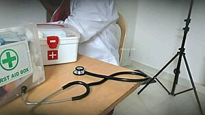 DOCTOR GRABS PATIENT COCK TO SCRATCH HER HORNY PUSSY ITCH!