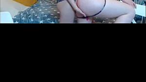Two German hetero lesbians strip and play on video chat