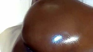 sexy petite ebony girlfriend worships huge bbc sideways pounding