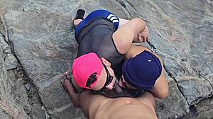 double beach pounding two brazilian asses at once