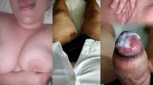 i couldn't resist her perfect tits teasing till i exploded on sheer red