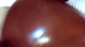 sexy petite ebony girlfriend worships huge bbc sideways pounding