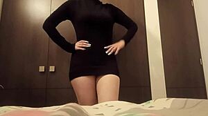 Latina secretary fingers pussy craving huge cock