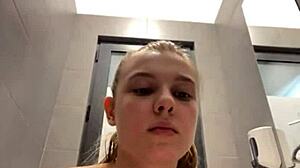 Teen Bursts into Orgasm Squirting in Fitting Room