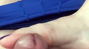 her purple toes wrap around for teasing footjob