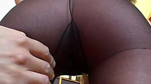 milf blonde fingered fucked sexy stockings