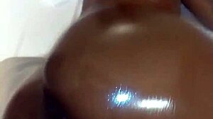 sexy petite ebony girlfriend worships huge bbc sideways pounding