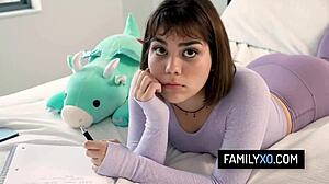 Naughty Stepdaughter Begs Dad's Pussy Spanking