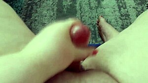 Cute BBW Tranny Jerks Monster Cock to Cumshot POV