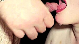Licking Foreskin Explodes Cum on Hairy Slut's Face