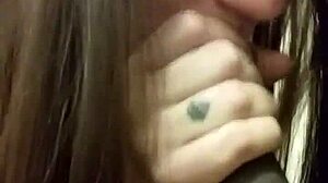 bbc lover brunette slurps massive throbbing big black monster cock