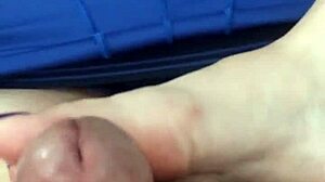 her purple toes wrap around for teasing footjob