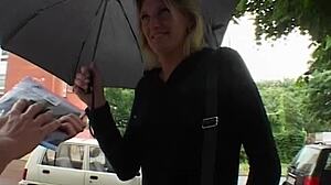 milf blonde fingered fucked sexy stockings