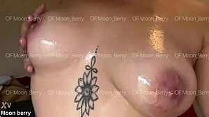 MOONBERRY'S OILED NATURAL TITS BOUNCE!