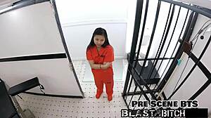 raya nguyens ass blasted backstage with cum close-up