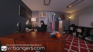 vr bangers marica hase hairy asian milf dominates skinny guy pov office heels