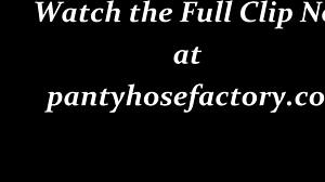 Mika's silky pantyhose hides teasing footplay