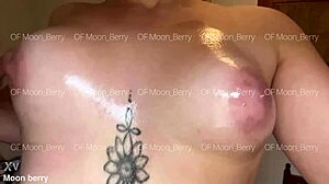 MOONBERRY'S OILED NATURAL TITS BOUNCE!