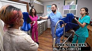 channy crossfire's pussy stretched wide by lesbian toy fucking closeup