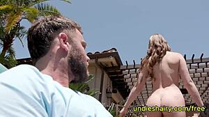 Seth Gamble pounds Lilly Bell's hairy bush boobs hard