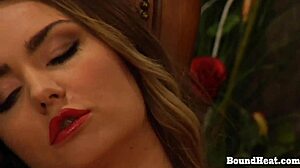 damn that sensual lesbian boss masturbates thinking of her slave...