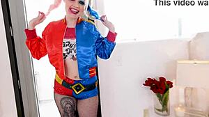 arielle aquinas harley quinn blows huge cock fleshlight swallow
