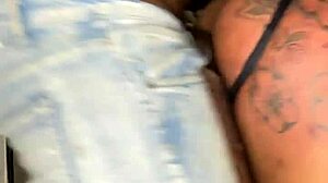 babysitter in christmas cosplay shakes tattooed ass on monster black cock missionary