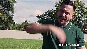 naughty gfs ditch golf clubs for hard cocks in wild 4some 😈🍆