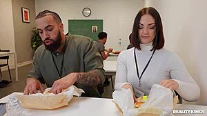 Reality Kings Brunette Gags On Deepthroat Face Fuck Cumshot