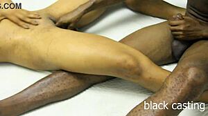 African ebony babe destroys pussy with huge cucumber