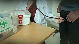 DOCTOR GRABS PATIENT COCK TO SCRATCH HER HORNY PUSSY ITCH!