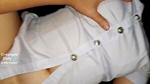 Thai College Slut Fucked Hard for F Grade Creampie Overflow