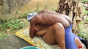 cool morning outdoor doggystyle with wet ass big cock slut bent over